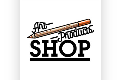 Color vintage art products shop emblem