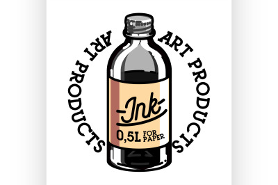 Color vintage art products shop emblem