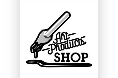 Color vintage art products shop emblem