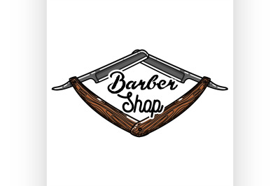 Color vintage barber shop emblem