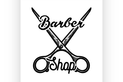 Color vintage barber shop emblem