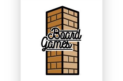 Color vintage board games emblem