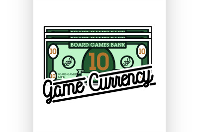 Color vintage board games emblem