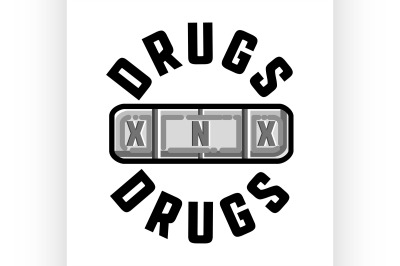 Color vintage drugs emblem