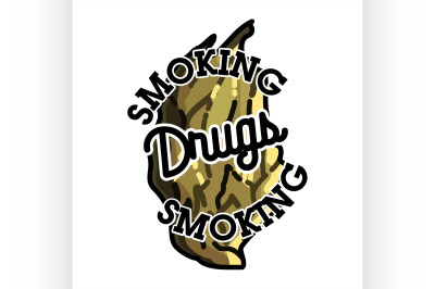Color vintage drugs emblem