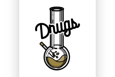 Color vintage drugs emblem