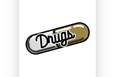 Color vintage drugs emblem