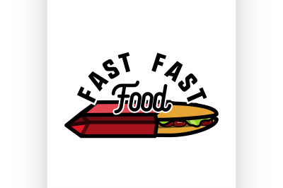 Color vintage fast food emblem