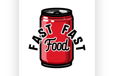 Color vintage fast food emblem