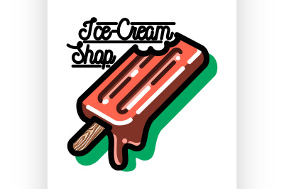 Color vintage ice-cream emblem