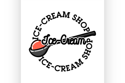 Color vintage ice-cream emblem