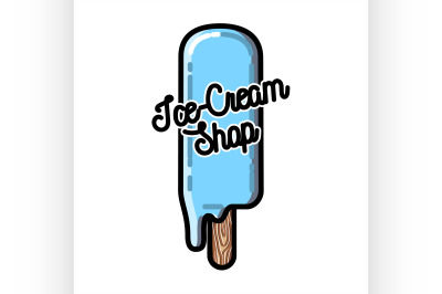 Color vintage ice-cream emblem