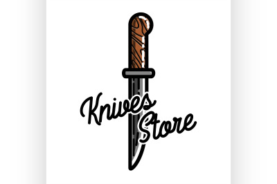 Color vintage knives store emblem