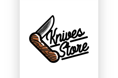 Color vintage knives store emblem