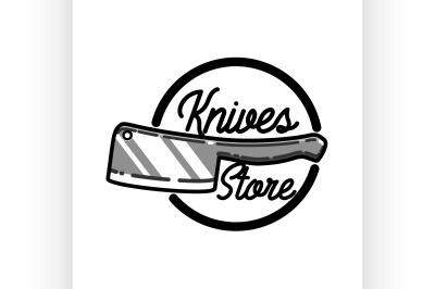 Color vintage knives store emblem