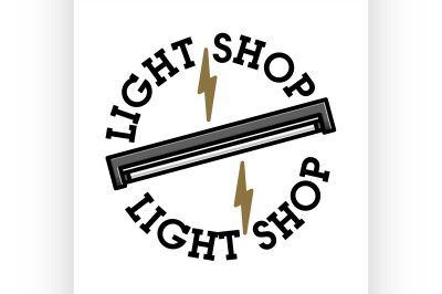 Color vintage light shop emblem