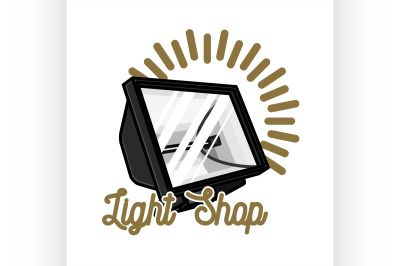 Color vintage light shop emblem