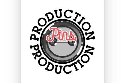 Color vintage pins production emblem