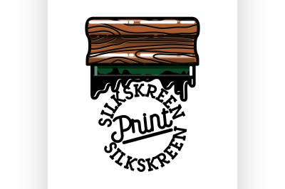 Color vintage silkskreen print emblem