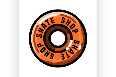 Color vintage skate shop emblem