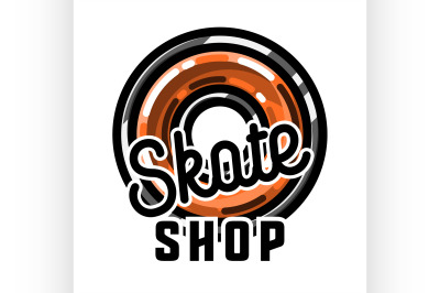 Color vintage skate shop emblem