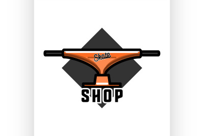 Color vintage skate shop emblem