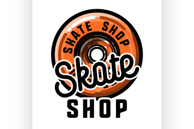 Color vintage skate shop emblem