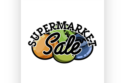 Color vintage supermarket sale emblem