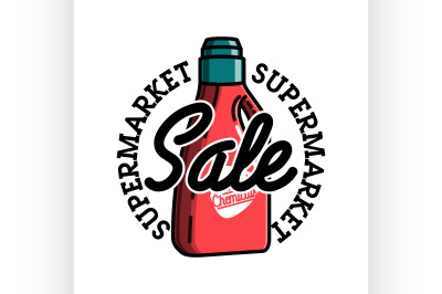 Color vintage supermarket sale emblem