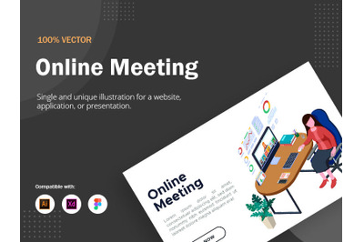 Online Meeting - Landing page illustration