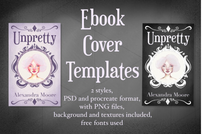 Unpretty - Lilac and Dark Ebook cover template