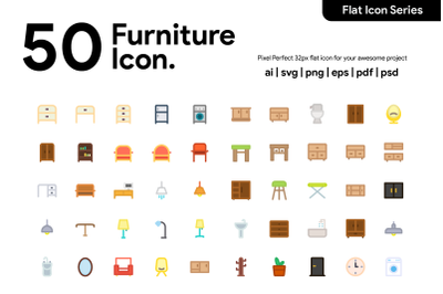 50 Furniture V2 Icon Flat