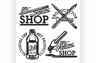 Vintage art products shop emblems