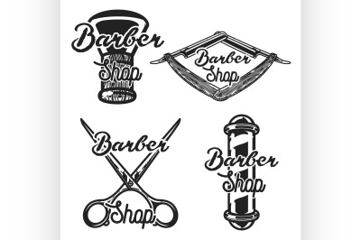 Vintage barber shop emblems