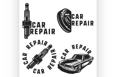 Vintage car repair emblems