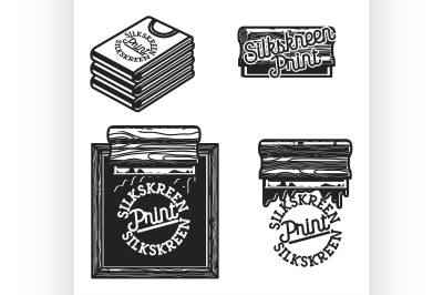 Vintage silkskreen print emblems