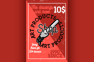 Color vintage art products shop banner