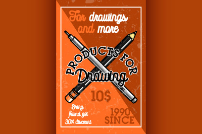 Color vintage art products shop banner