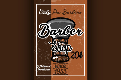 Color vintage barber shop banner