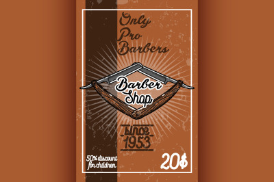 Color vintage barber shop banner