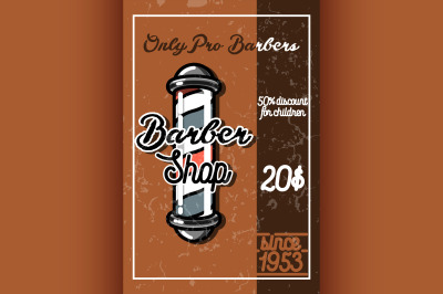 Color vintage barber shop banner