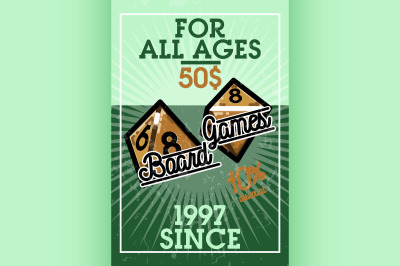 Color vintage bord games banner