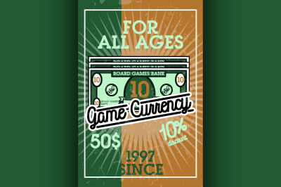 Color vintage bord games banner