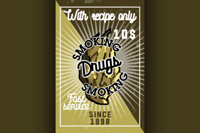 Color vintage drugs banner