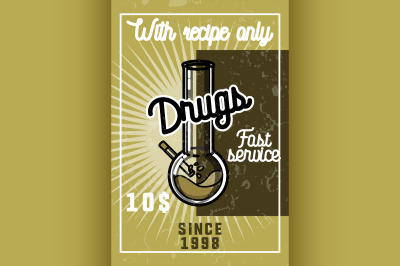 Color vintage drugs banner