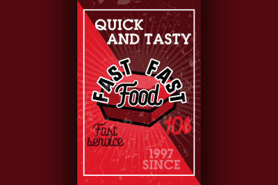 Color vintage fast food banner