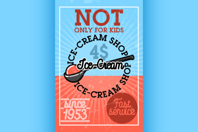 Color vintage ice-cream banner