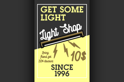 Color vintage light shop banner