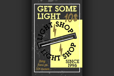 Color vintage light shop banner