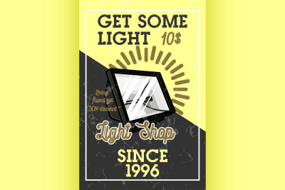 Color vintage light shop banner